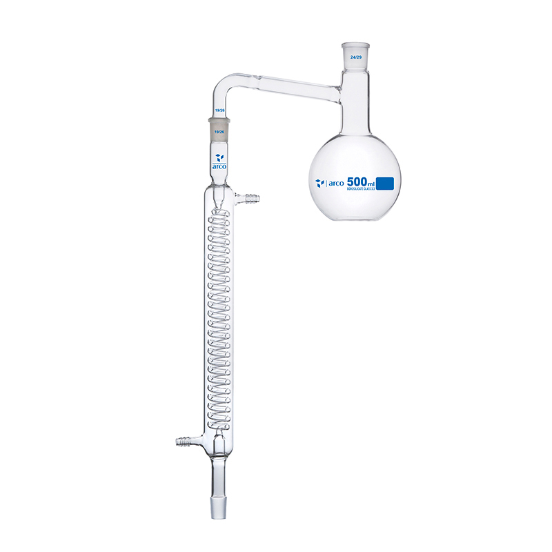 Distilling Apparatu With Graham Condenser, Interchangeable Joint Interchangeable Stopper, 500mL