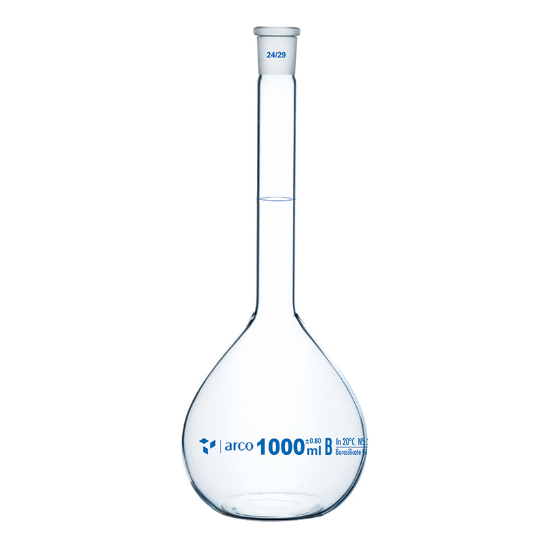 Flask, Volumetric Class B With Plastic Stopper , 1000mL – Arihantlab