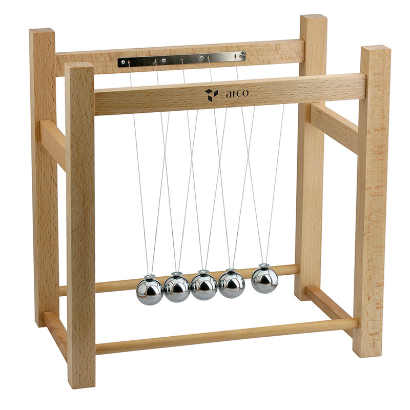 Newtonian Demonstrator Or Collision Balls on Wooden Frame – Arihantlab